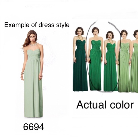 Dessy Prom/Bridesmaid Dress in Pantone Green - Picture 1 of 16